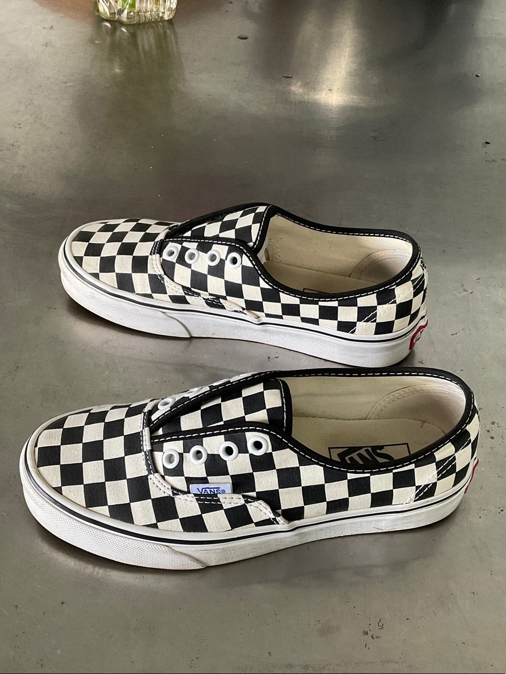 Vans Black & White Checkerboard Slip-On Sneakers - Picture 2 of 6